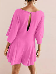 ⏰Hot Sale-Women's Short Sleeve Loose Ruffled Short Romper Dress with Pocket