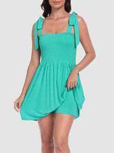 Women's Romper Dress with Built in Shorts Summer Smocked Mini Sundress