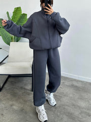 Women's 2 Piece Sets Zipper Outfits Casual Long Sleeve Sweatsuits Sets