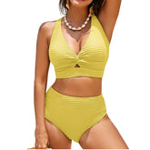 Women's Textured Bikini Sets Twist Front Top Swimsuits