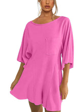 ⏰Hot Sale-Women's Short Sleeve Loose Ruffled Short Romper Dress with Pocket