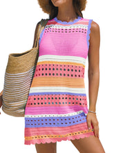 Women’s Crochet Knit Swim Cover-Up Dress