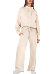 Womens 2 Piece Outfits Sweatsuit Set Drawstring Sweatshirt Lounge Set(BUY 2 FREE SHIPPING)