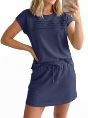 ⏰Hot Sale-Women's 2 Piece Tennis Skort Set with Built-In Shorts