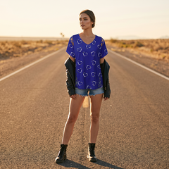 Women’s Heart Print V-Neck Top