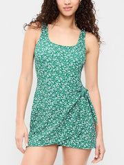 Matte Side-Tie Swim Dress