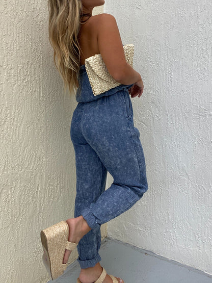 IN THE MOMENT DENIM JUMPSUIT