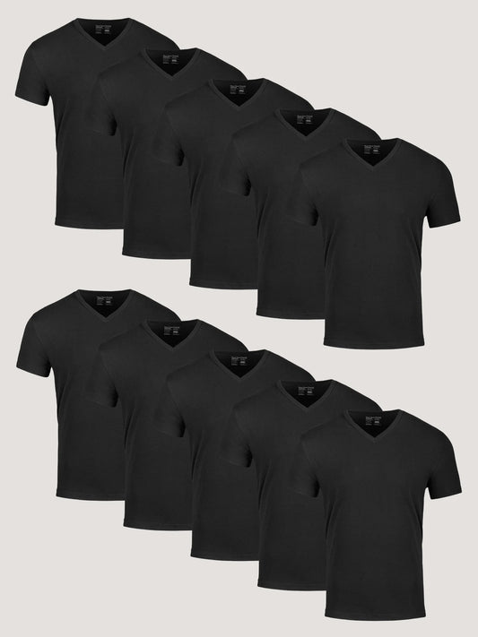 All Black V-Neck 10-Pack