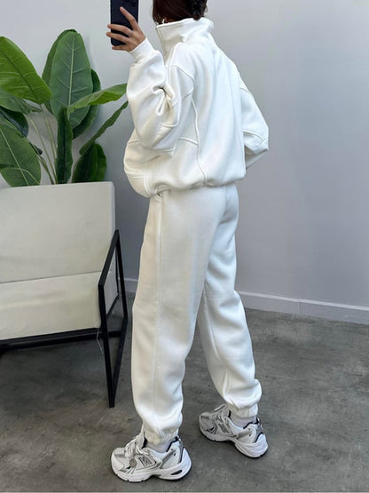 Women's 2 Piece Sets Zipper Outfits Casual Long Sleeve  Sweatsuits Sets