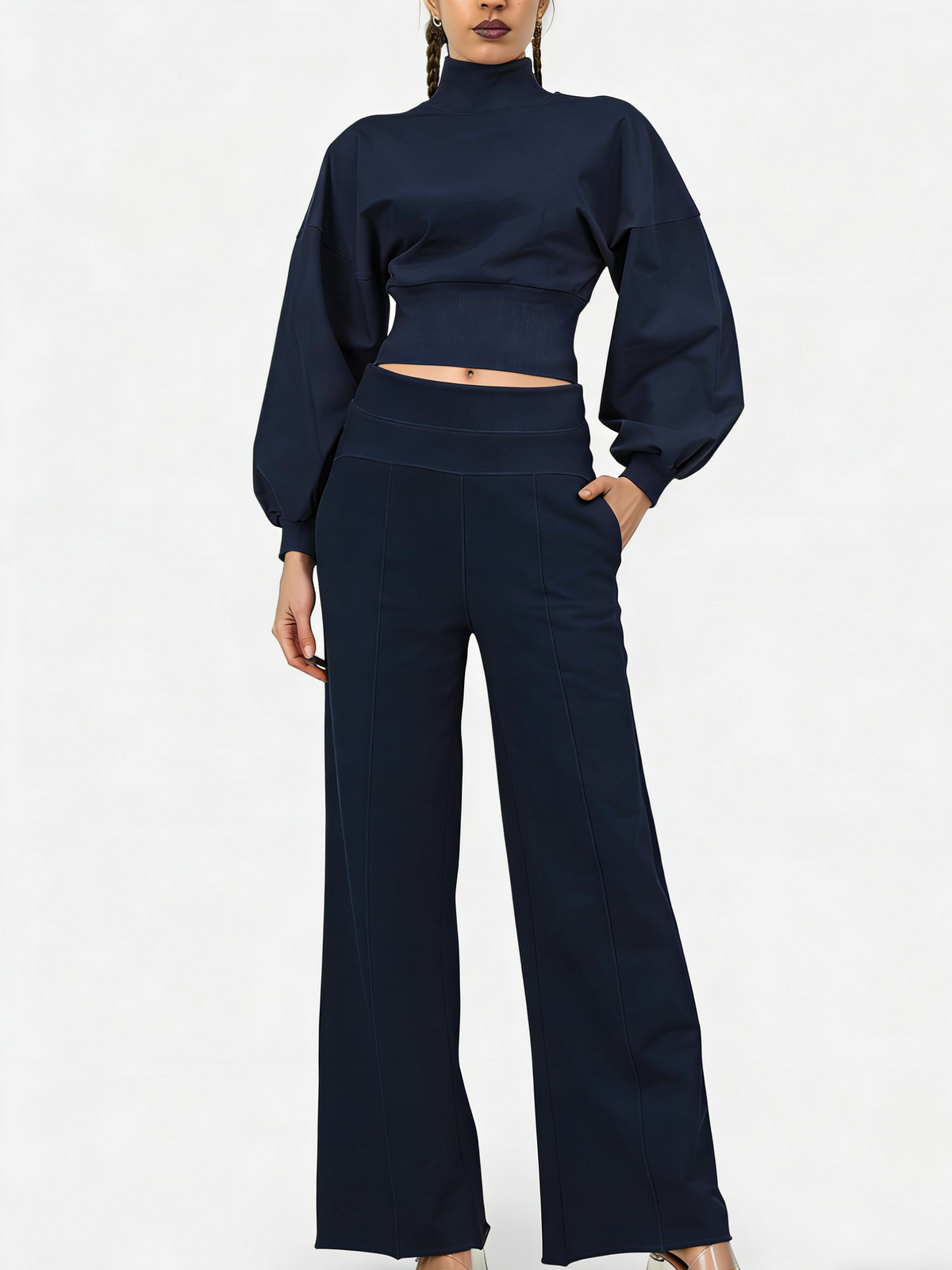 Women's 2-Piece Turtleneck Workout Set