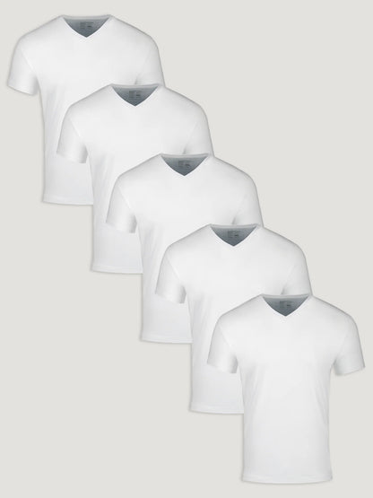 All White V-Neck 5-Pack