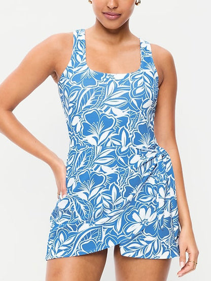 Matte Side-Tie Swim Dress