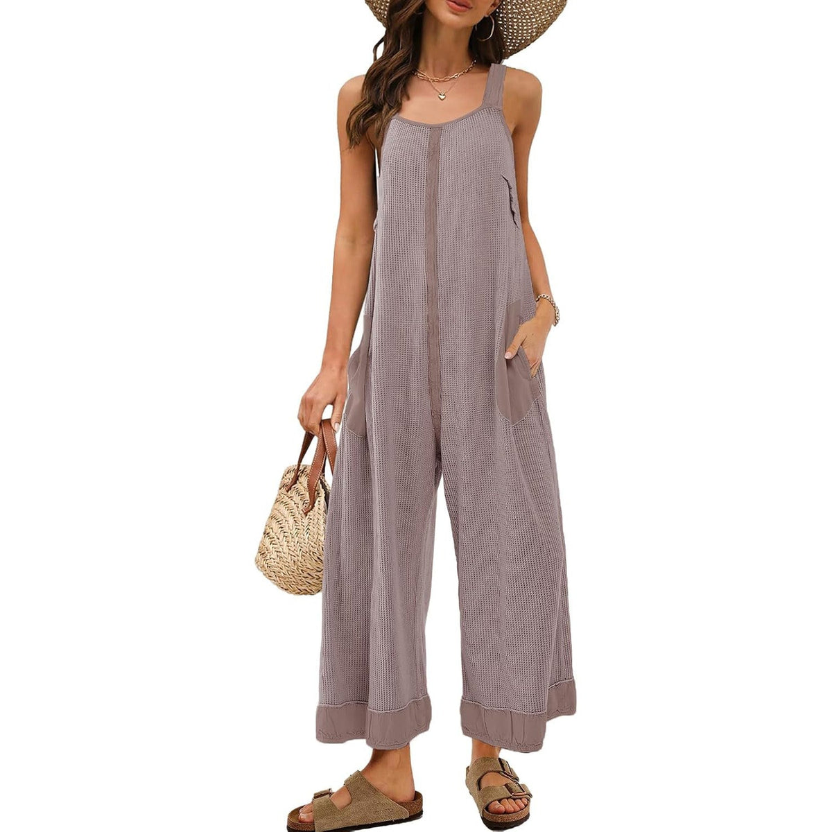 Women's Waffle Backless Jumpsuit (Buy 2 Free Shipping）