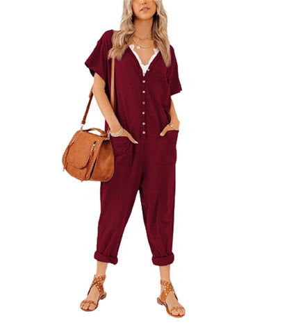 Women's Onesies Button Up Jumpsuit
