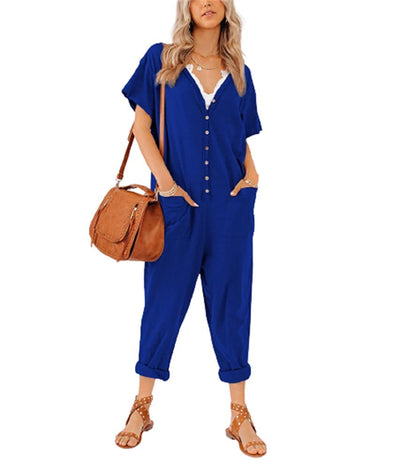 Women's Onesies Button Up Jumpsuit