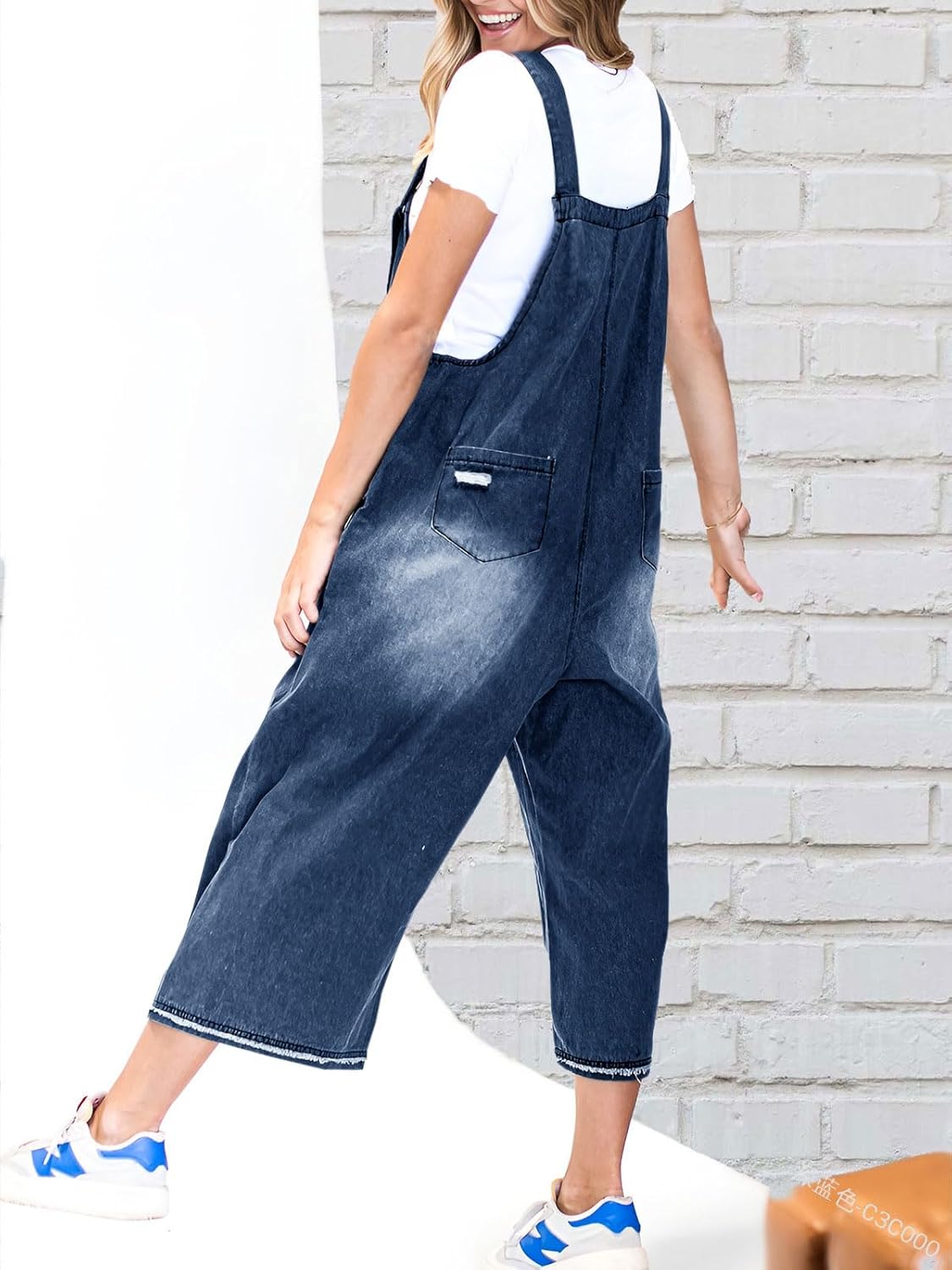 ✨Loose Fit Adjustable Strap Distressed Denim Bib Overalls