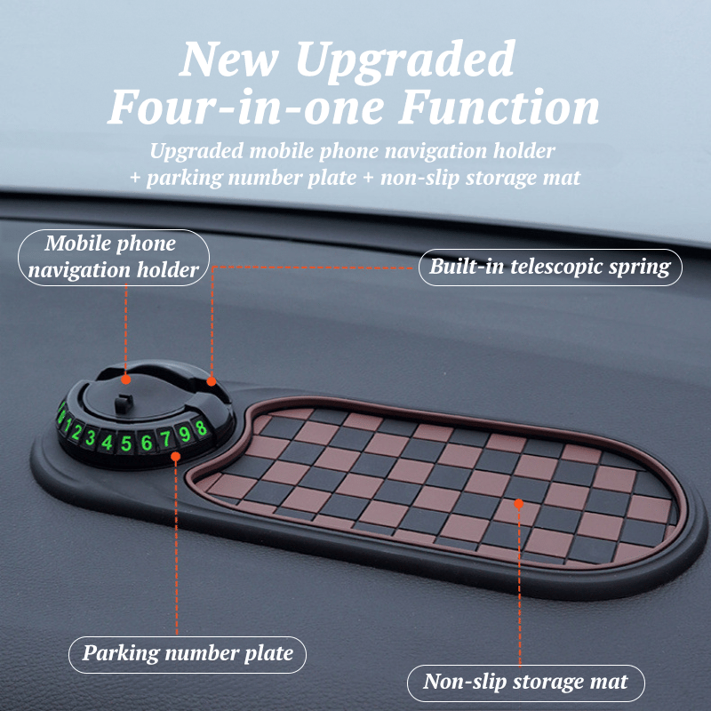 Woyuosn Multifunction Car Mat with Phone Holder Hidden Number Plate