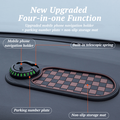 Woyuosn Multifunction Car Mat with Phone Holder Hidden Number Plate