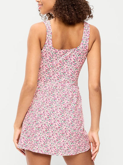 Matte Side-Tie Swim Dress